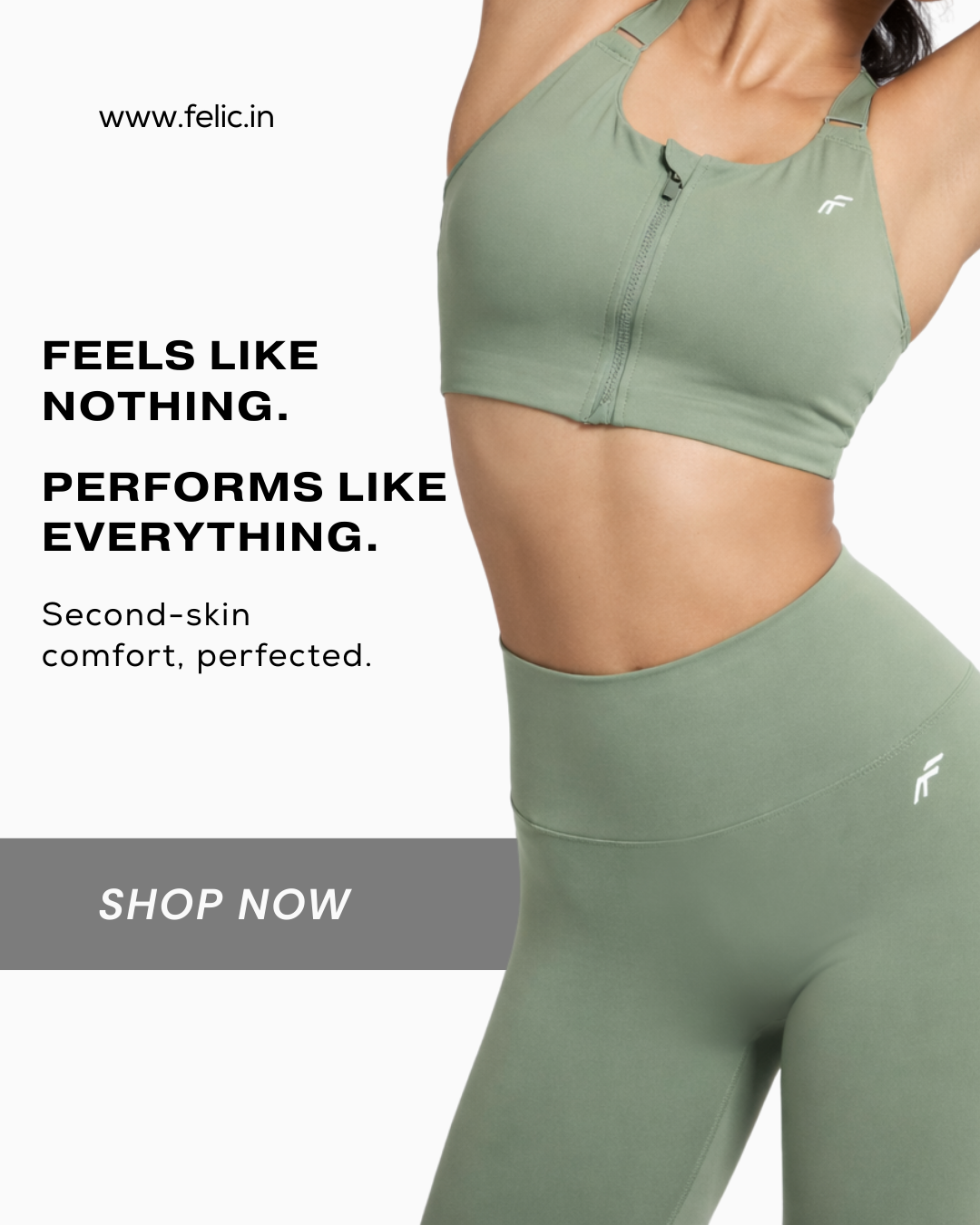 Mint Green Versatile Sports Bra with Front Zipper, Full Coverage & Adjustable Straps