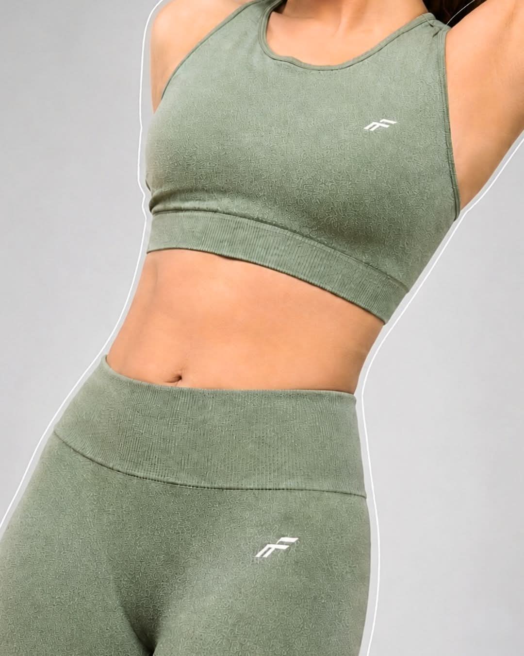 Mint Green Fit & Sculpt High Neck Seamless Bra with Full Coverage & Removable Pads