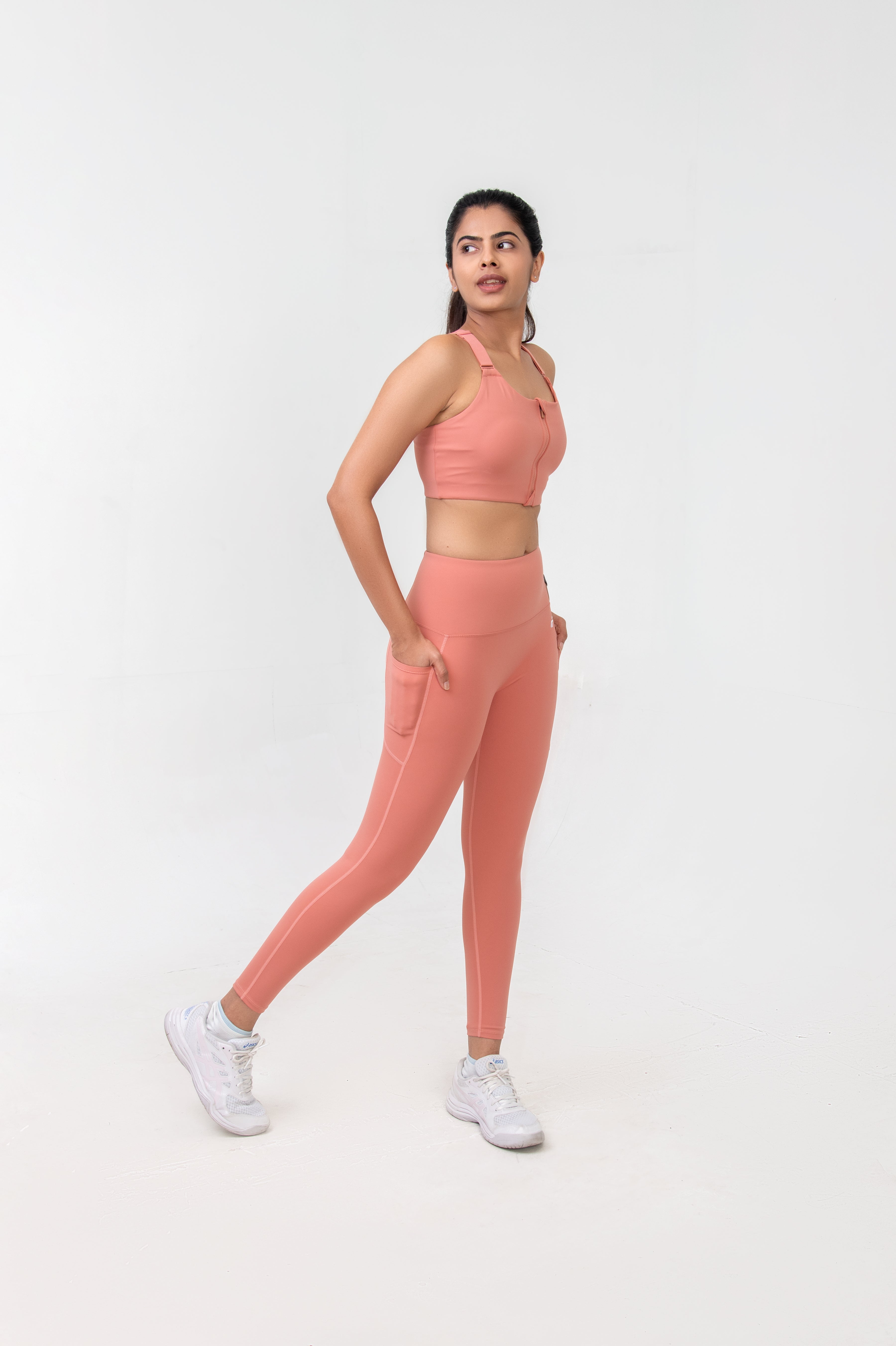 Dusty Pink High-Waisted Versatile Leggings with Pockets | Ultra-Soft, Squat-Proof & Anti-Camel Toe Design
