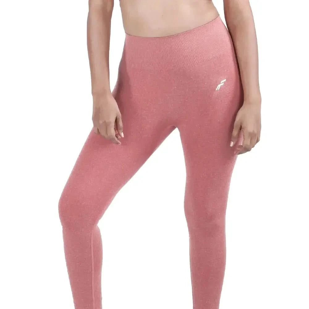Dusty Pink High Waisted Seamless Leggings | Anti Camel Toe, Squat proof, Stretchy Supported Fit - felic