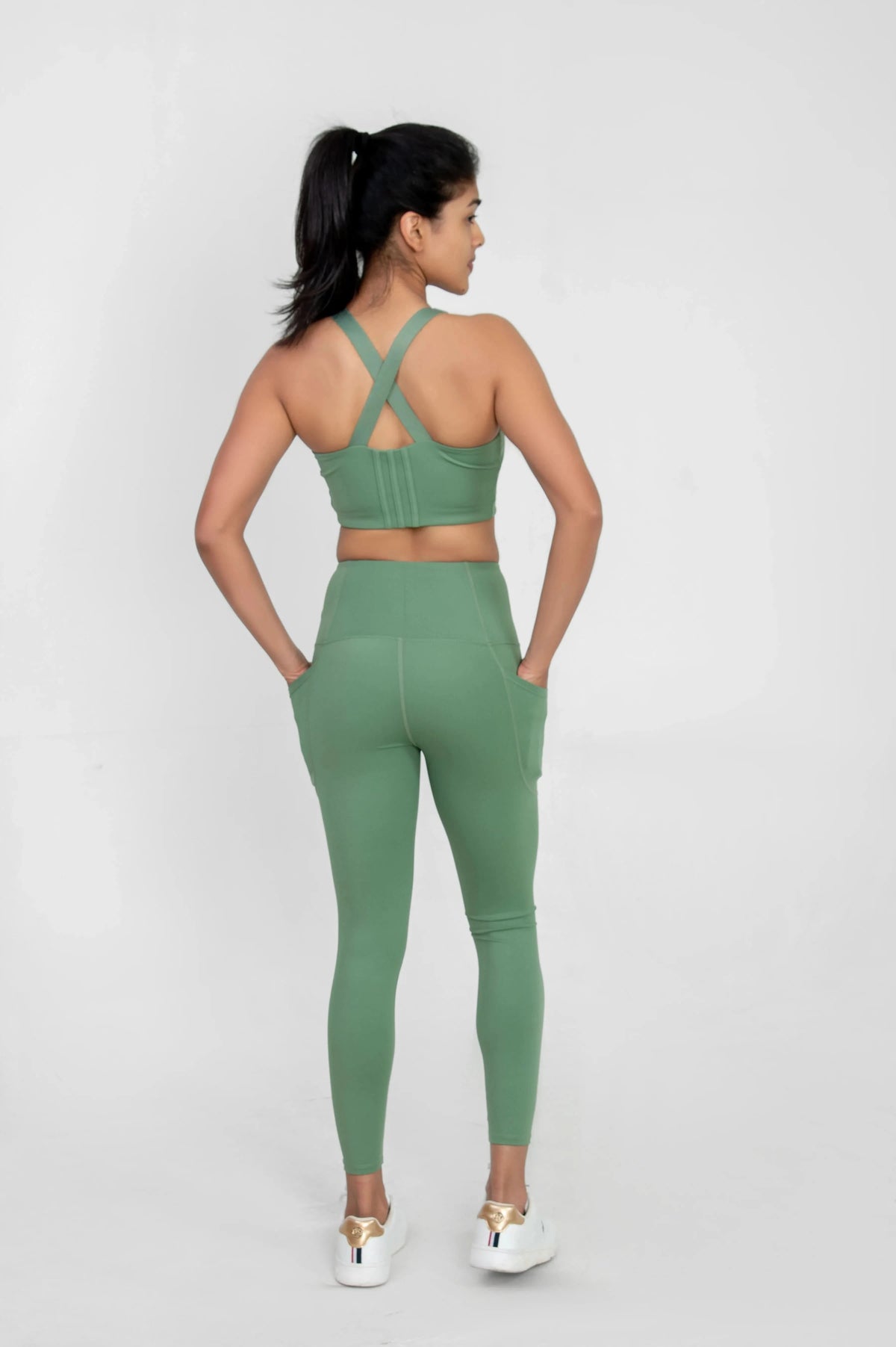 Mint Green High Waisted Versatile Leggings with Pockets | Ultra - Soft, Squat - Proof & Anti - Camel Toe Design - felic