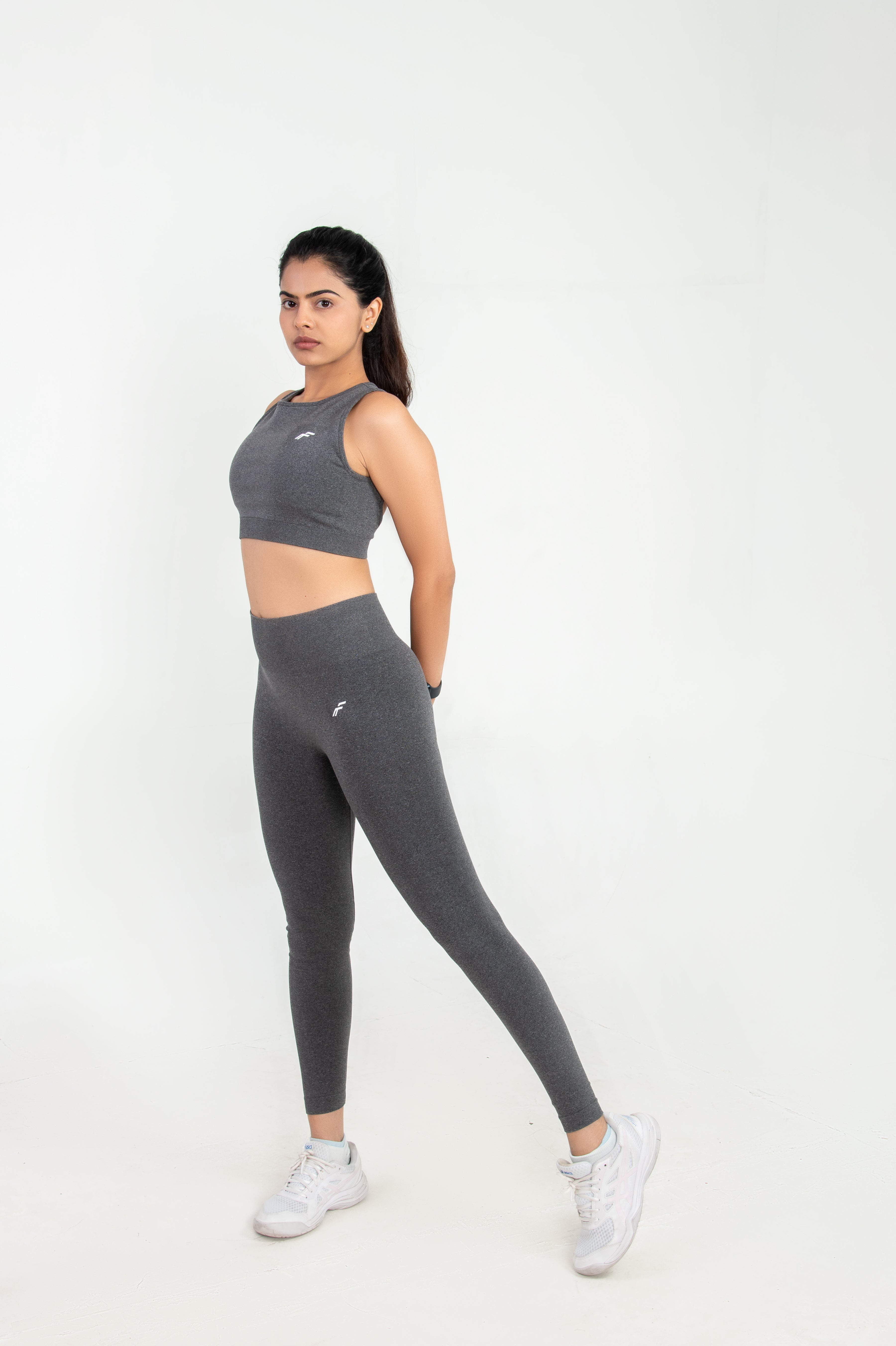 Space Grey High Waisted Seamless Leggings | Anti Camel Toe, Squat proof, Stretchy Supported Fit