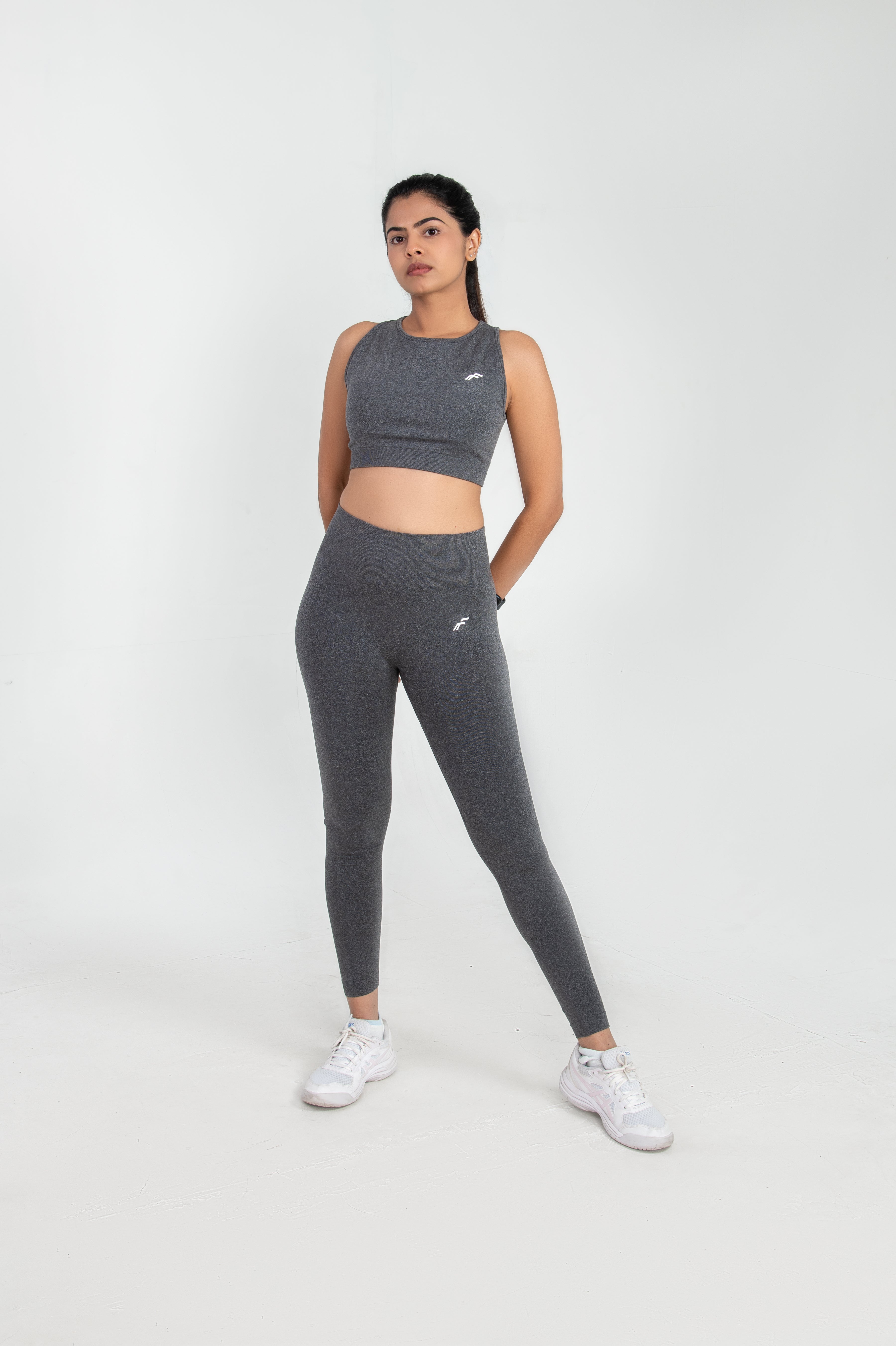 Space Grey High Waisted Seamless Leggings | Anti Camel Toe, Squat proof, Stretchy Supported Fit