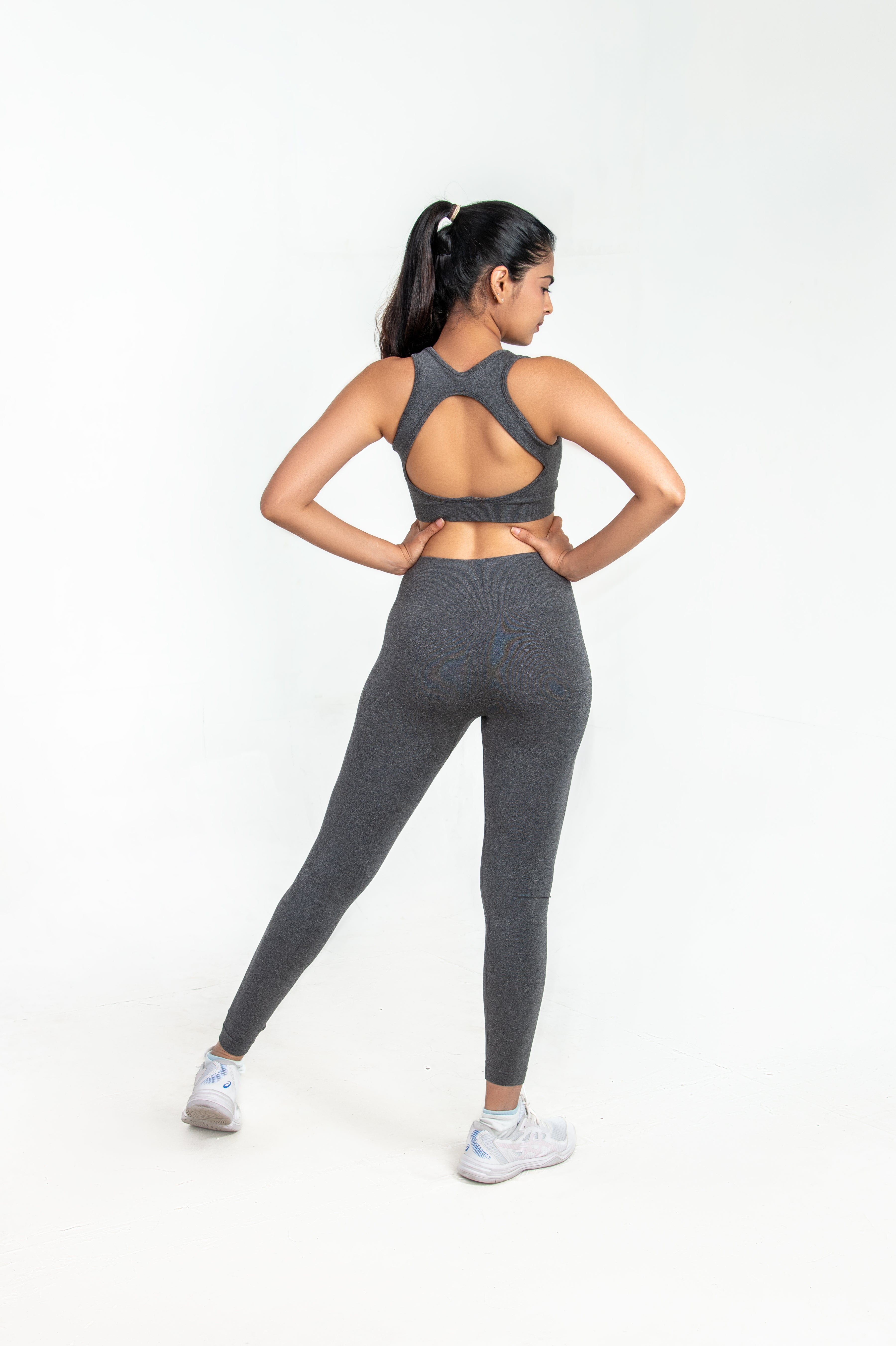 Space Grey High Waisted Seamless Leggings | Anti Camel Toe, Squat proof, Stretchy Supported Fit
