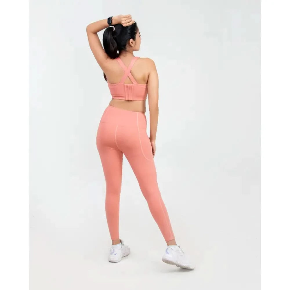 Dusty Pink High - Waisted Versatile Leggings with Pockets | Ultra - Soft, Squat - Proof & Anti - Camel Toe Design - felic