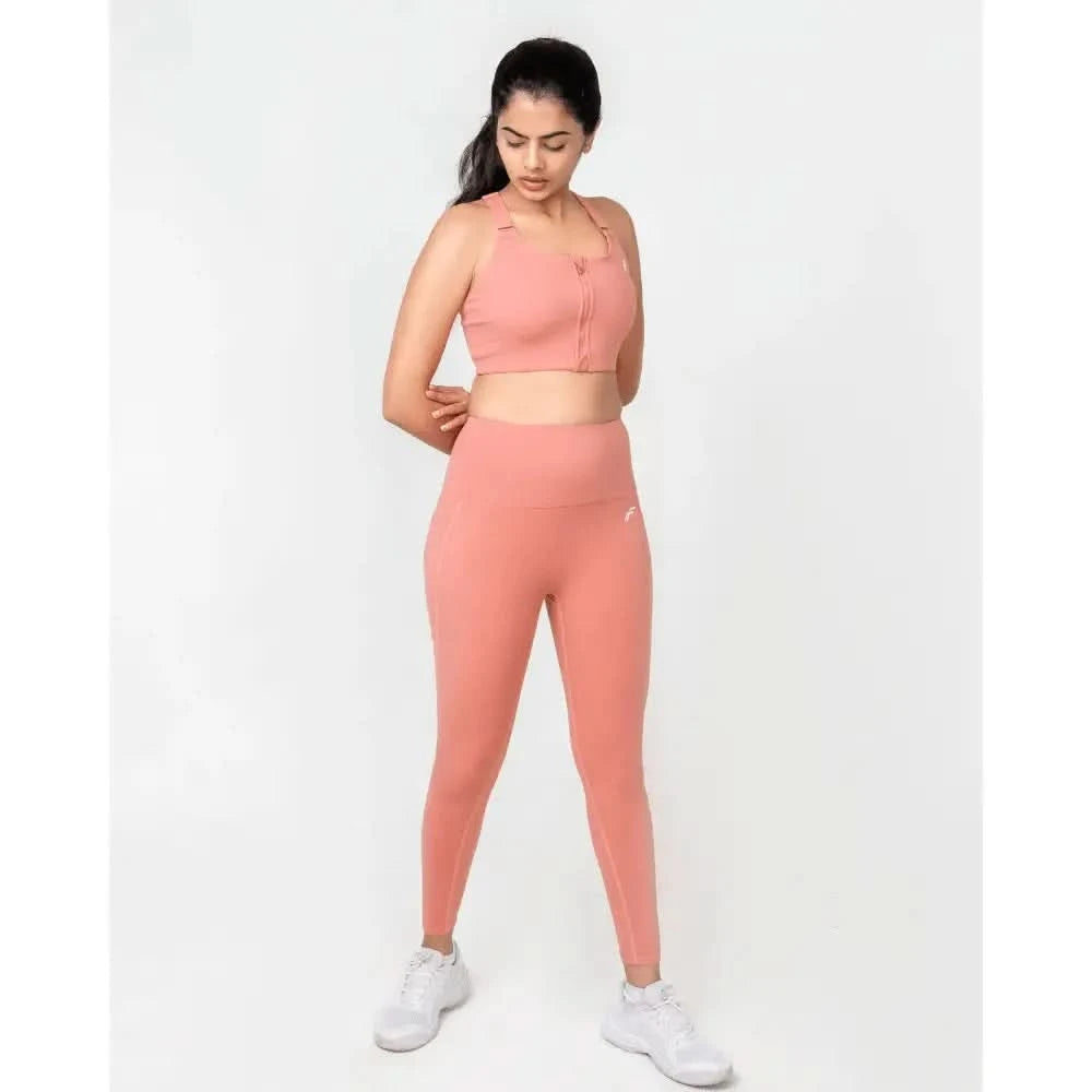 Dusty Pink High - Waisted Versatile Leggings with Pockets | Ultra - Soft, Squat - Proof & Anti - Camel Toe Design - felic