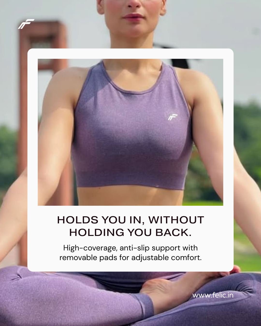 Muted Lavender Fit & Sculpt High Neck Seamless Bra with Full Coverage & Removable Pads