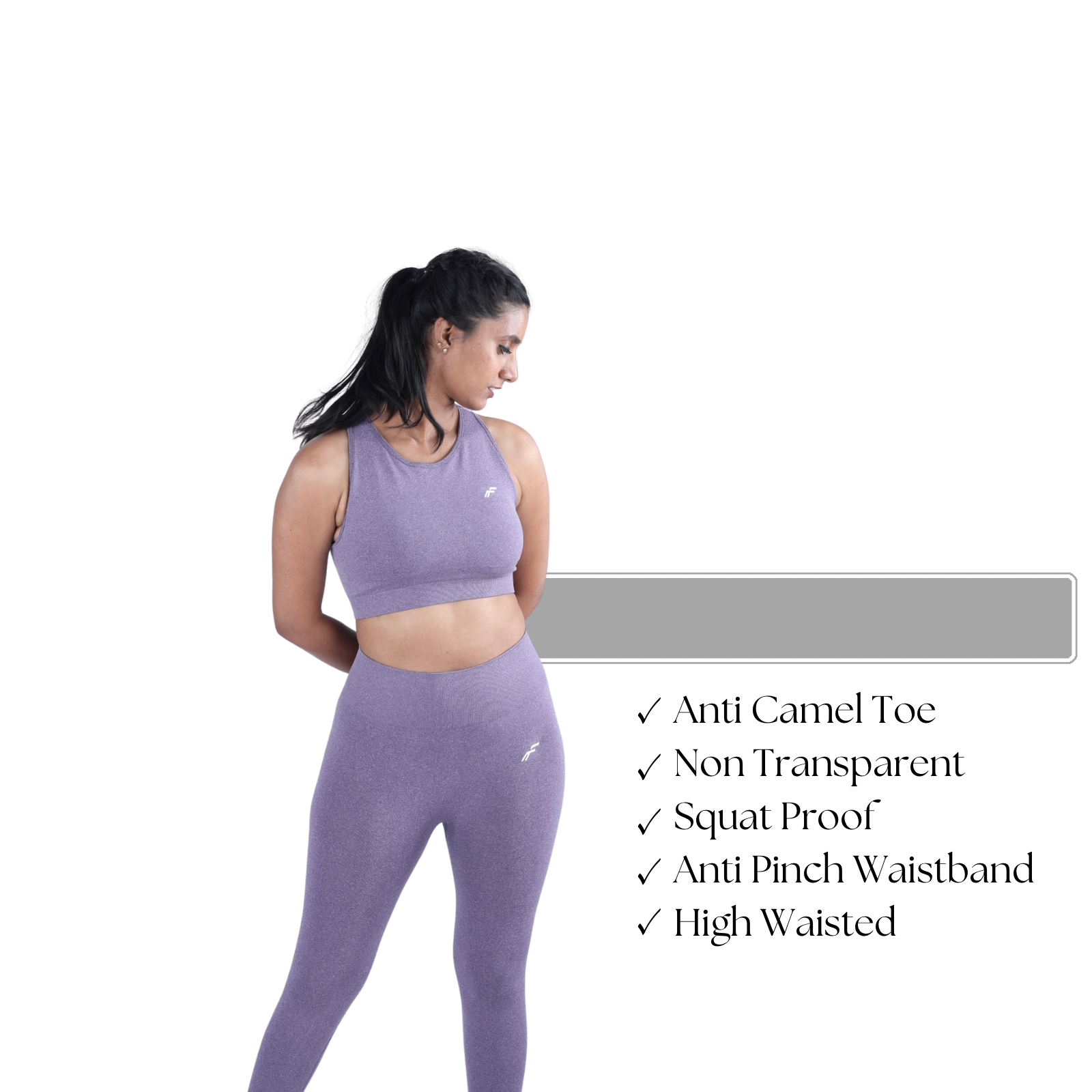 Muted Lavender High Waisted Seamless Leggings | Anti Camel Toe, Squat proof, Stretchy Supported Fit