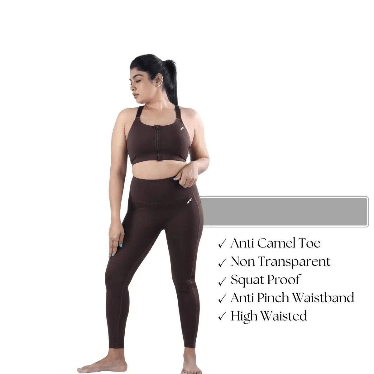 English Walnut High Waisted Versatile Leggings with Pockets | Ultra - Soft, Squat - Proof & Anti - Camel Toe Design - felic