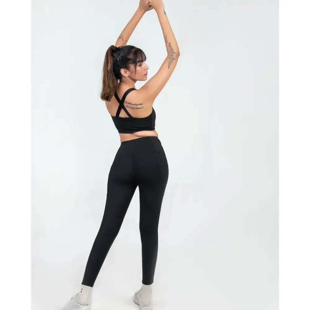 Midnight Black High Waisted Versatile Leggings with Pockets | Ultra - Soft, Squat - Proof & Anti - Camel Toe Design - felic