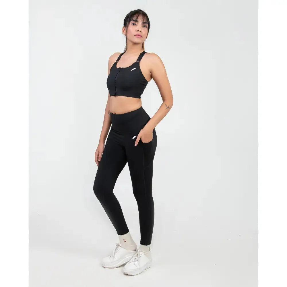 Midnight Black High Waisted Versatile Leggings with Pockets | Ultra - Soft, Squat - Proof & Anti - Camel Toe Design - felic