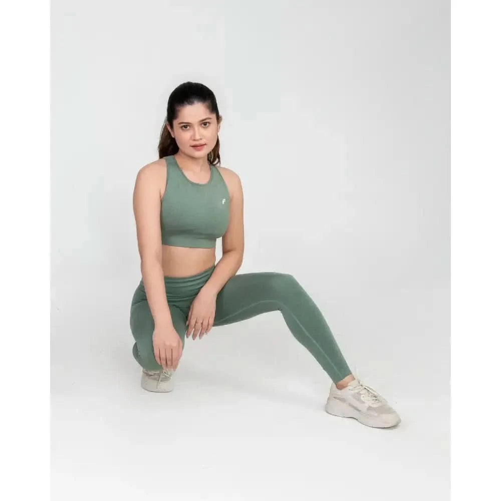 Mint Green High Waisted Seamless Leggings | Anti Camel Toe, Squat proof, Stretchy Supported Fit - felic