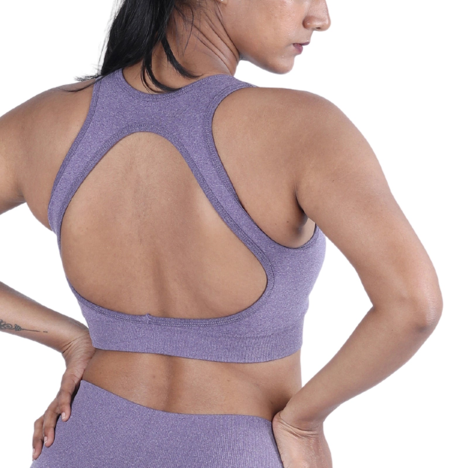 Muted Lavender Fit & Sculpt High Neck Seamless Bra with Full Coverage & Removable Pads