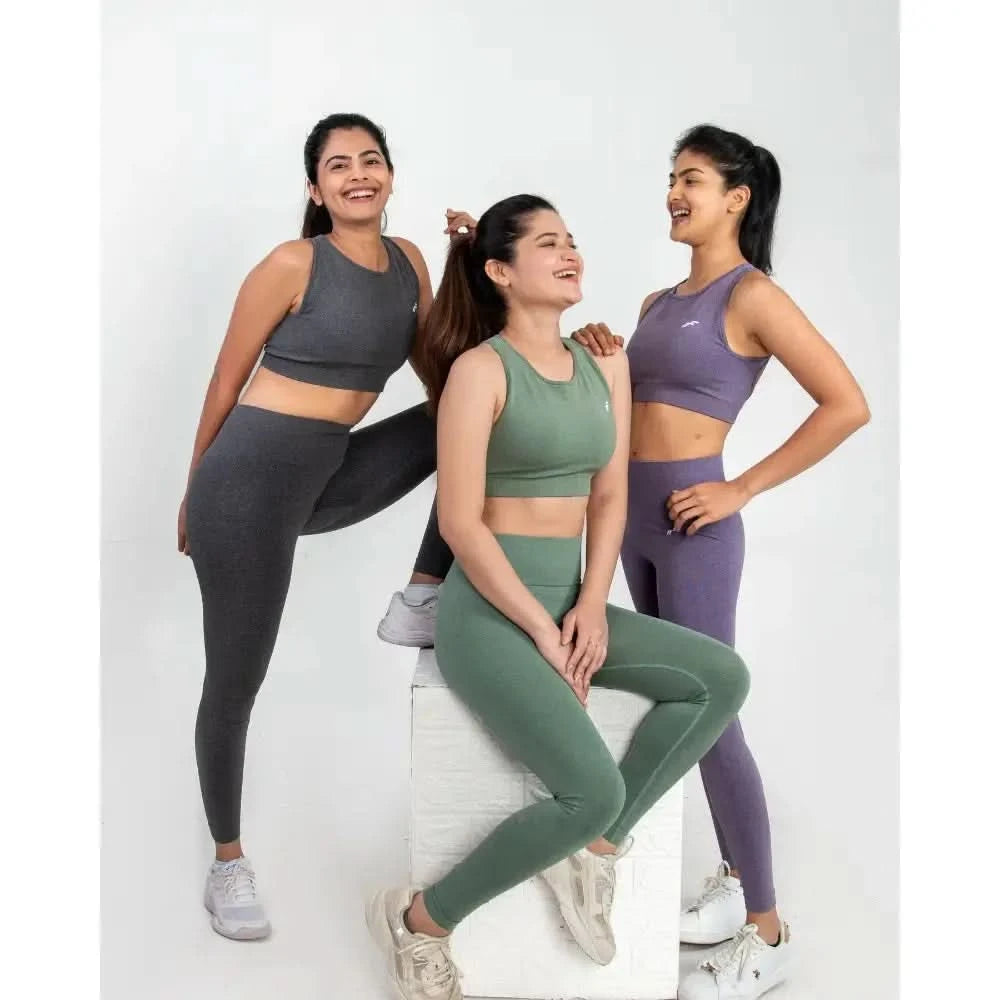 Muted Lavender High Waisted Seamless Leggings | Anti Camel Toe, Squat proof, Stretchy Supported Fit - felic