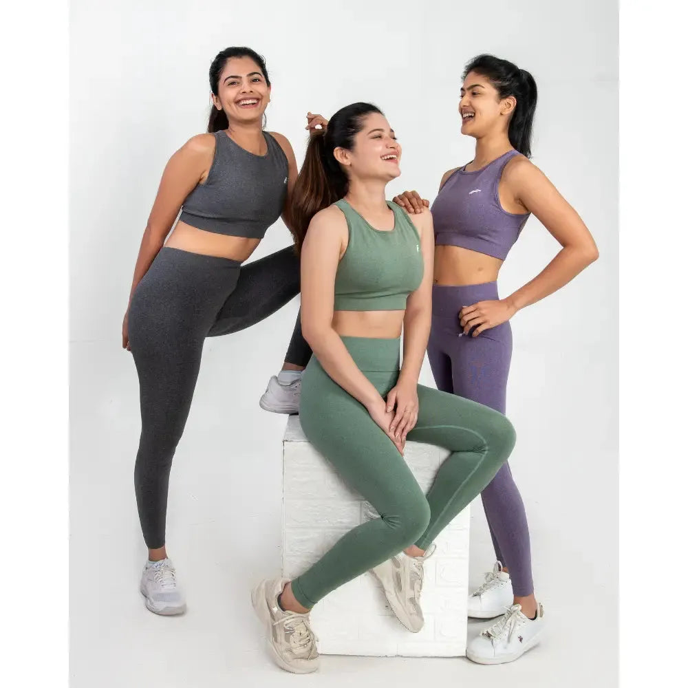 Muted Lavender High Waisted Seamless Leggings | Anti Camel Toe, Squat proof, Stretchy Supported Fit - felic