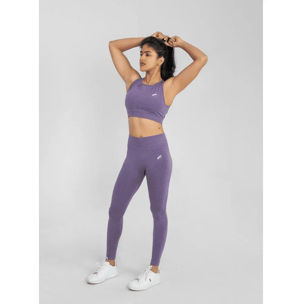 Muted Lavender High Waisted Seamless Leggings | Anti Camel Toe, Squat proof, Stretchy Supported Fit - felic