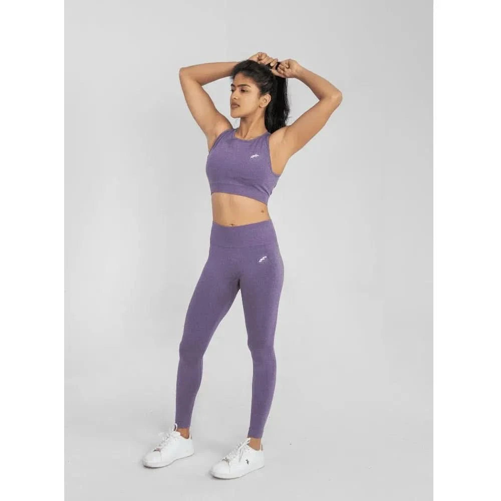 Muted Lavender High Waisted Seamless Leggings | Anti Camel Toe, Squat proof, Stretchy Supported Fit - felic