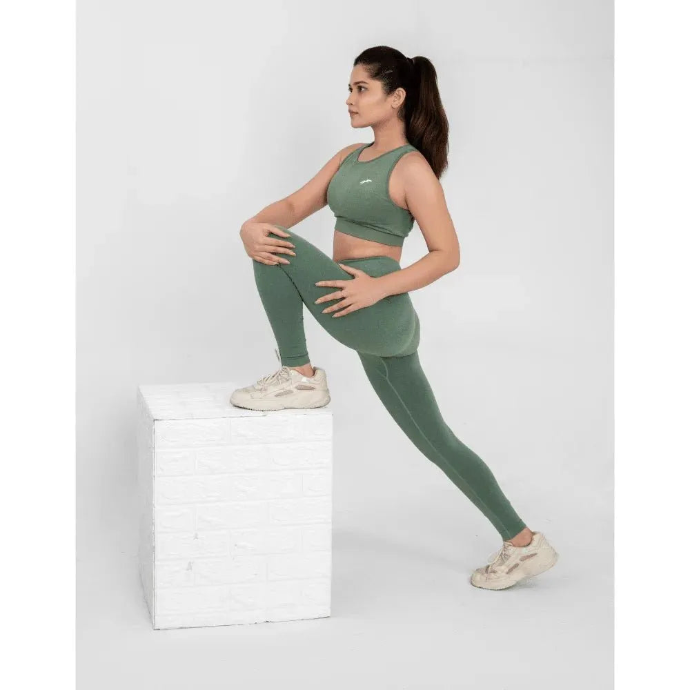 Mint Green High Waisted Seamless Leggings | Anti Camel Toe, Squat proof, Stretchy Supported Fit - felic