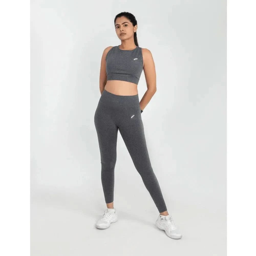 Space Grey High Waisted Seamless Leggings | Anti Camel Toe, Squat proof, Stretchy Supported Fit - felic