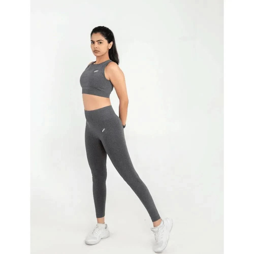 Space Grey High Waisted Seamless Leggings | Anti Camel Toe, Squat proof, Stretchy Supported Fit - felic