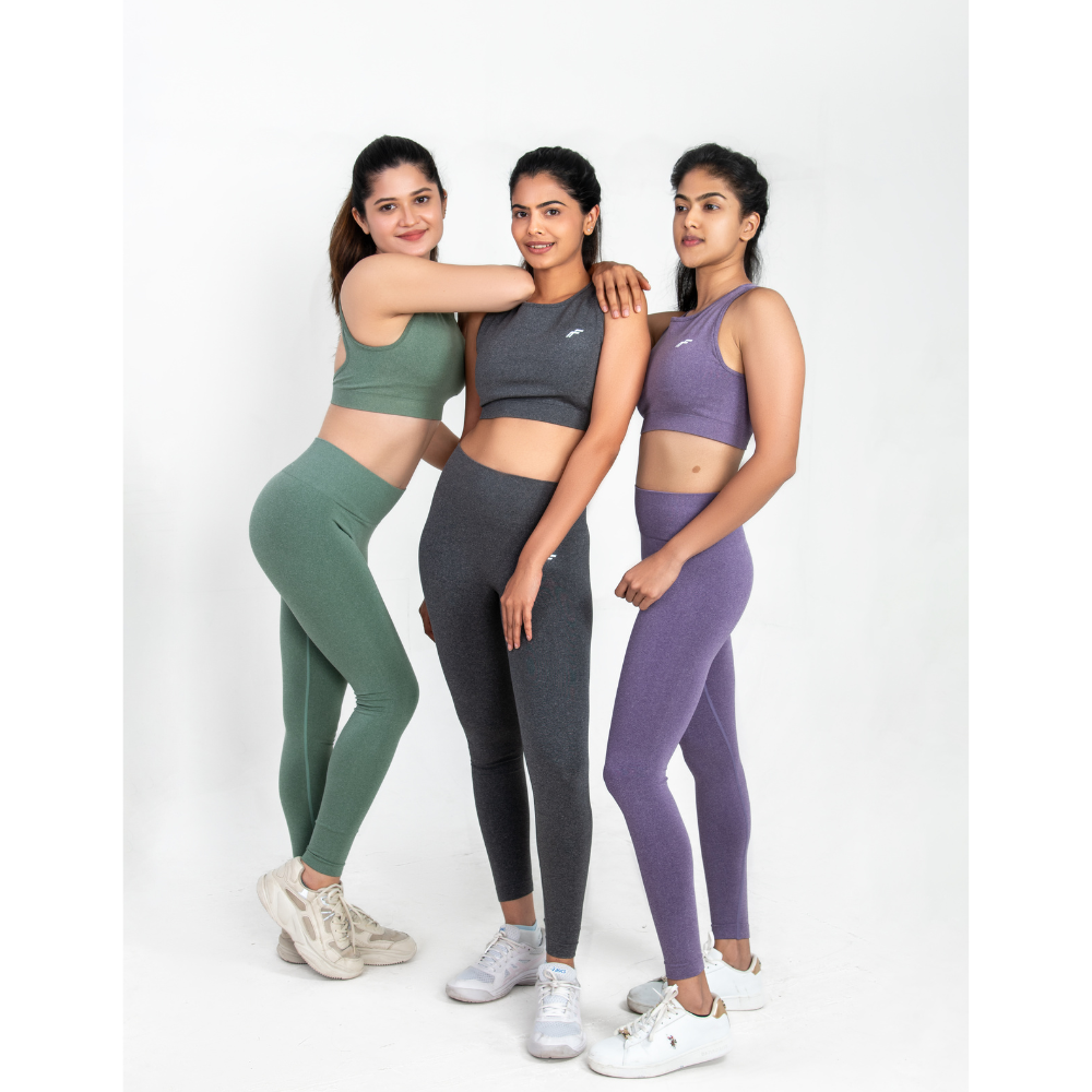 Space Grey Fit & Sculpt High Neck Seamless Bra with Full Coverage & Removable Pads