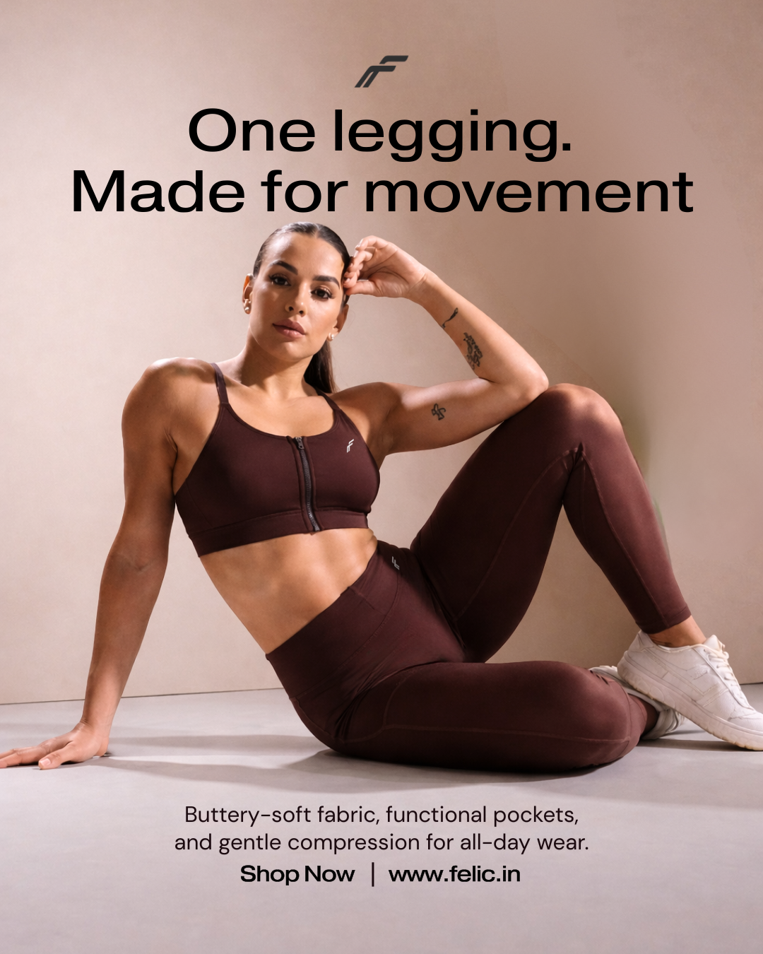 English Walnut High Waisted Versatile Leggings with Pockets | Ultra-Soft, Squat-Proof & Anti-Camel Toe Design