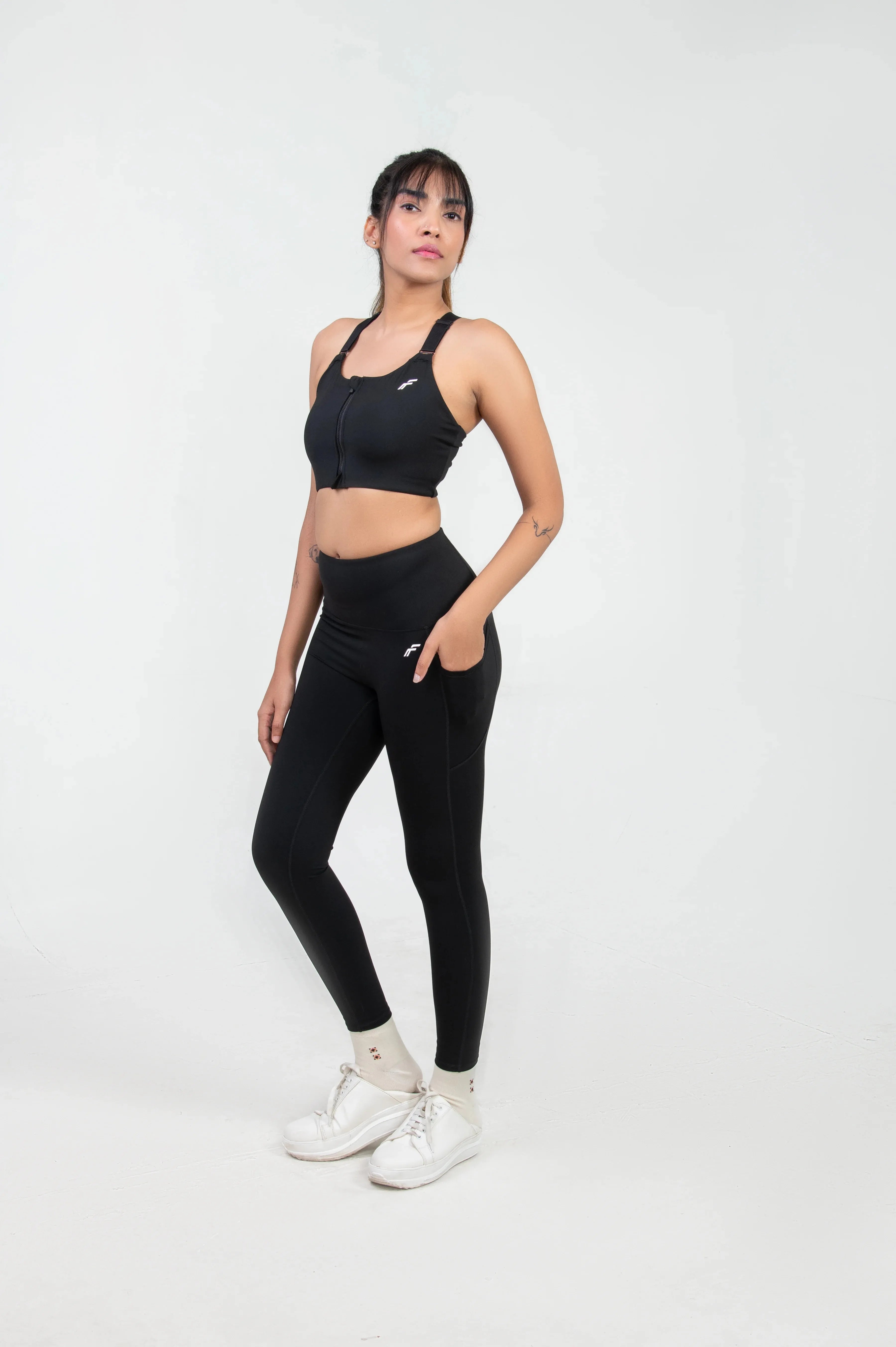 Midnight Black High Waisted Versatile Leggings with Pockets | Ultra - Soft, Squat - Proof & Anti - Camel Toe Design - felic