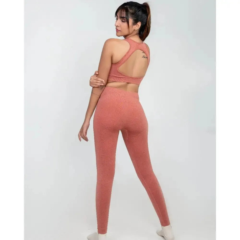 Dusty Pink Fit & Sculpt High Neck Seamless Bra with Full Coverage & Removable Pads - felic