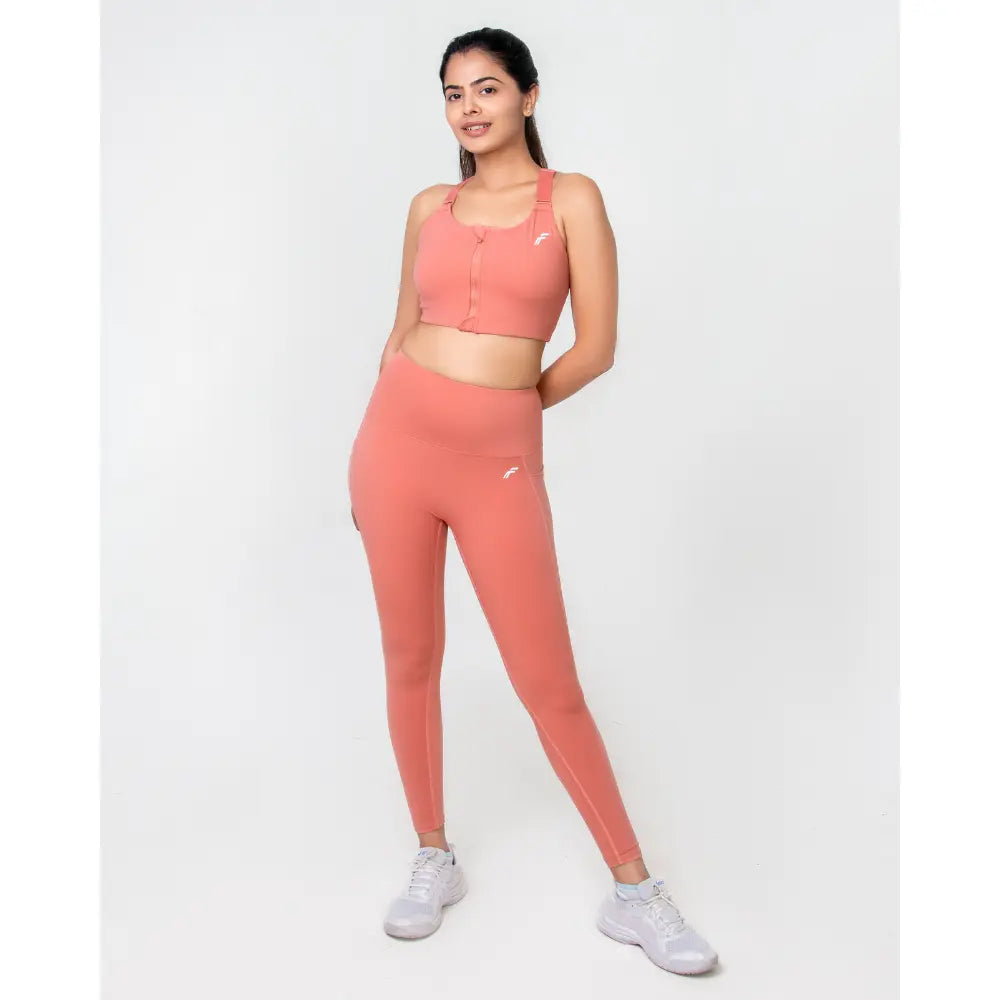 Dusty Pink High - Waisted Versatile Leggings with Pockets | Ultra - Soft, Squat - Proof & Anti - Camel Toe Design - felic