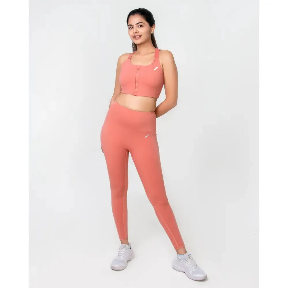 Dusty Pink High - Waisted Versatile Leggings with Pockets | Ultra - Soft, Squat - Proof & Anti - Camel Toe Design - felic