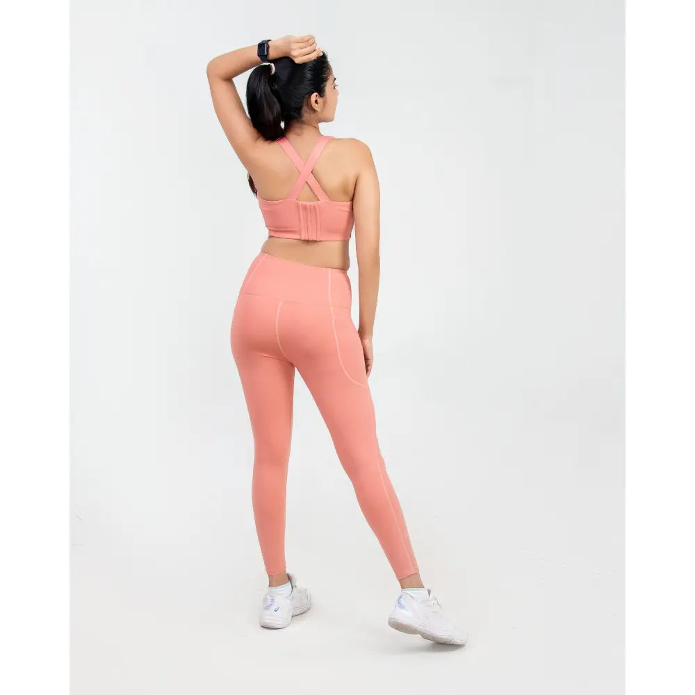 Dusty Pink High - Waisted Versatile Leggings with Pockets | Ultra - Soft, Squat - Proof & Anti - Camel Toe Design - felic