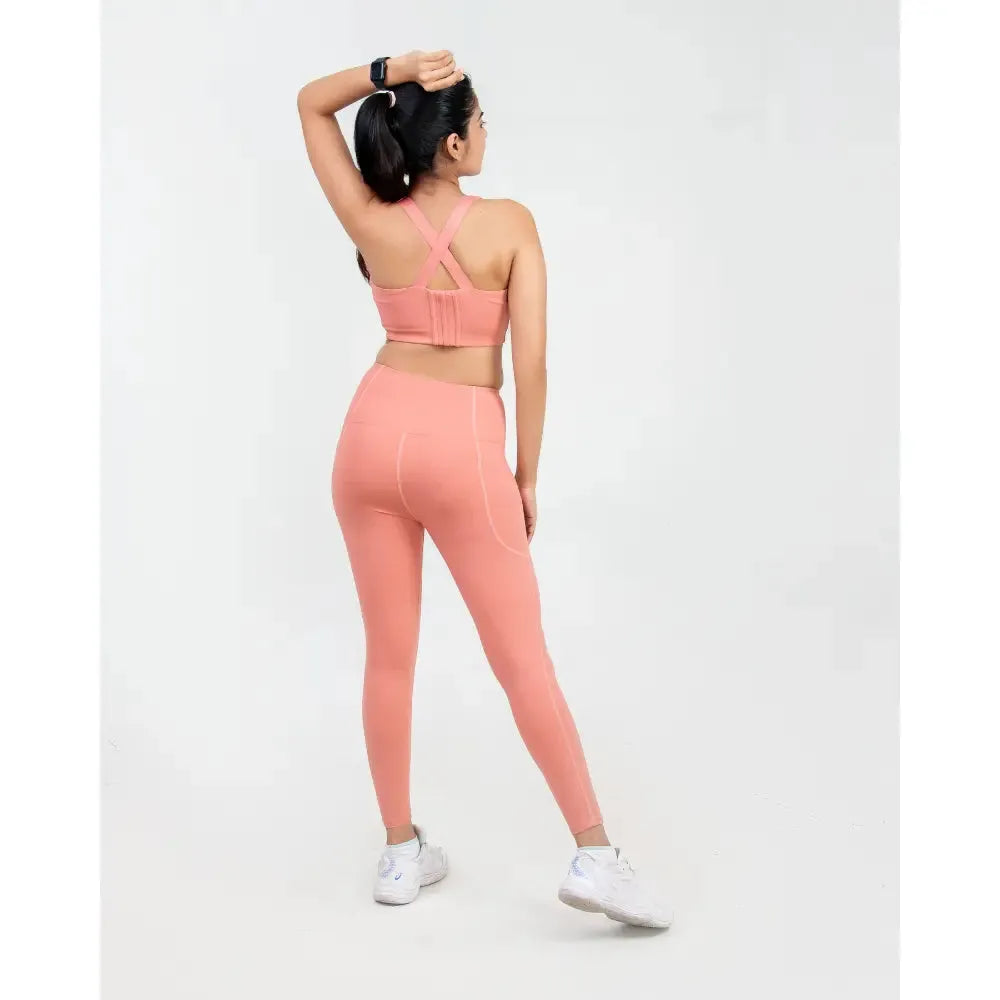 Dusty Pink High - Waisted Versatile Leggings with Pockets | Ultra - Soft, Squat - Proof & Anti - Camel Toe Design - felic