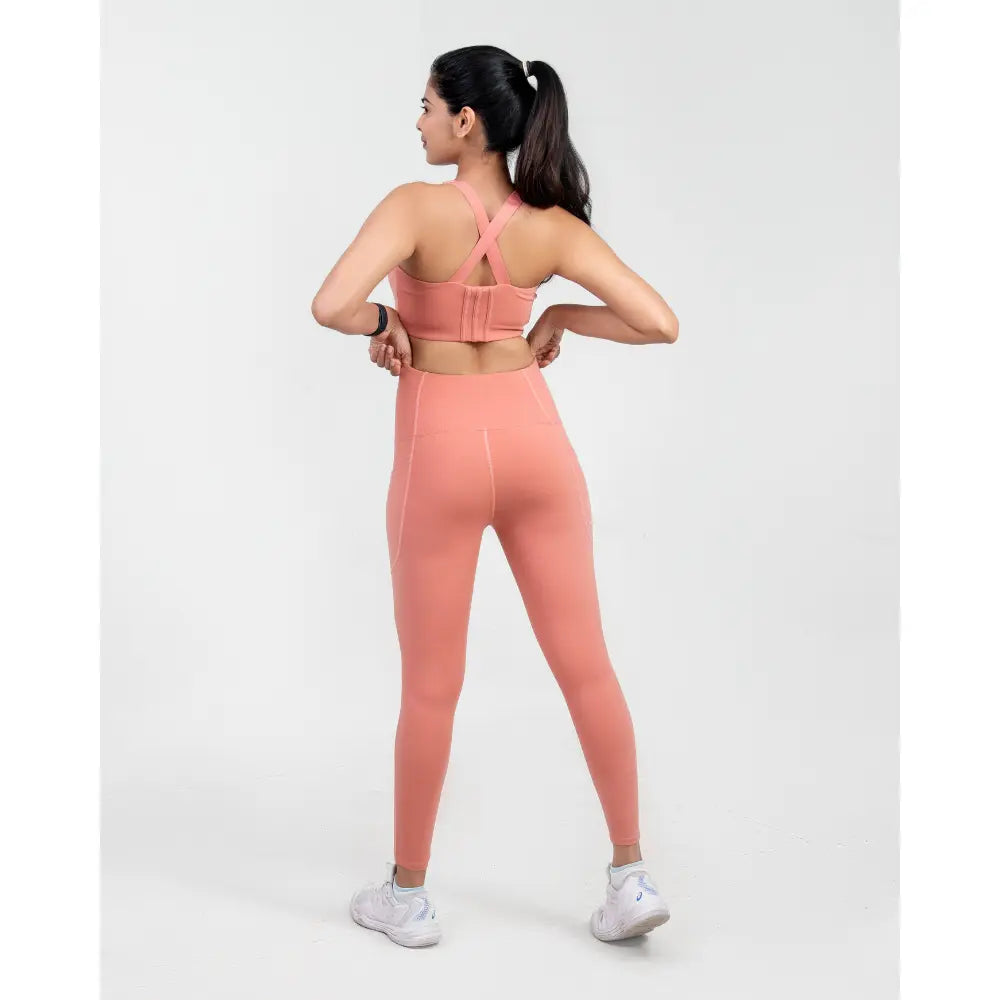 Dusty Pink High - Waisted Versatile Leggings with Pockets | Ultra - Soft, Squat - Proof & Anti - Camel Toe Design - felic