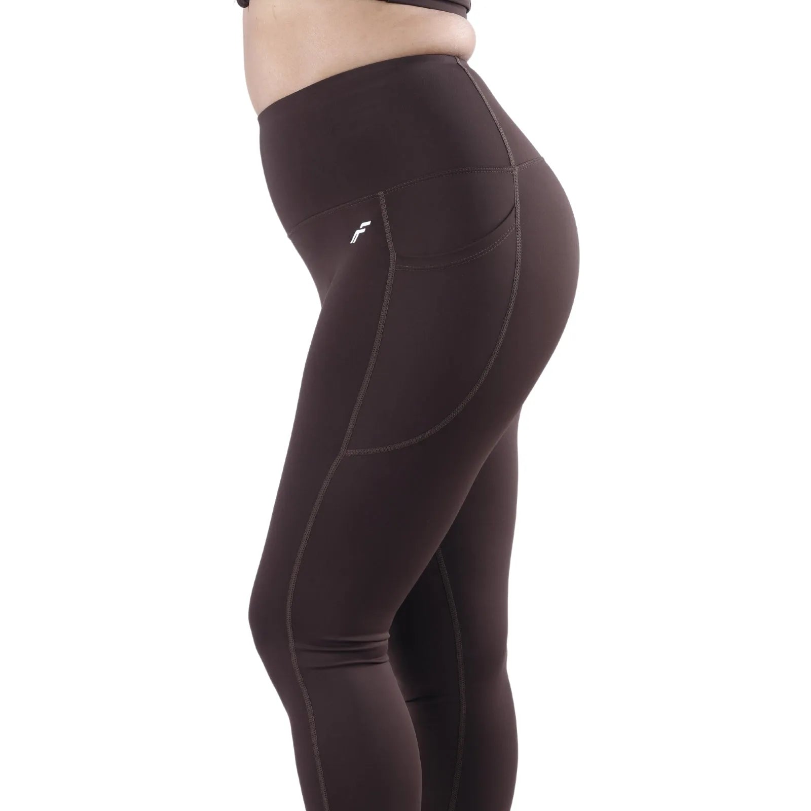 English Walnut High Waisted Versatile Leggings with Pockets | Ultra - Soft, Squat - Proof & Anti - Camel Toe Design - felic