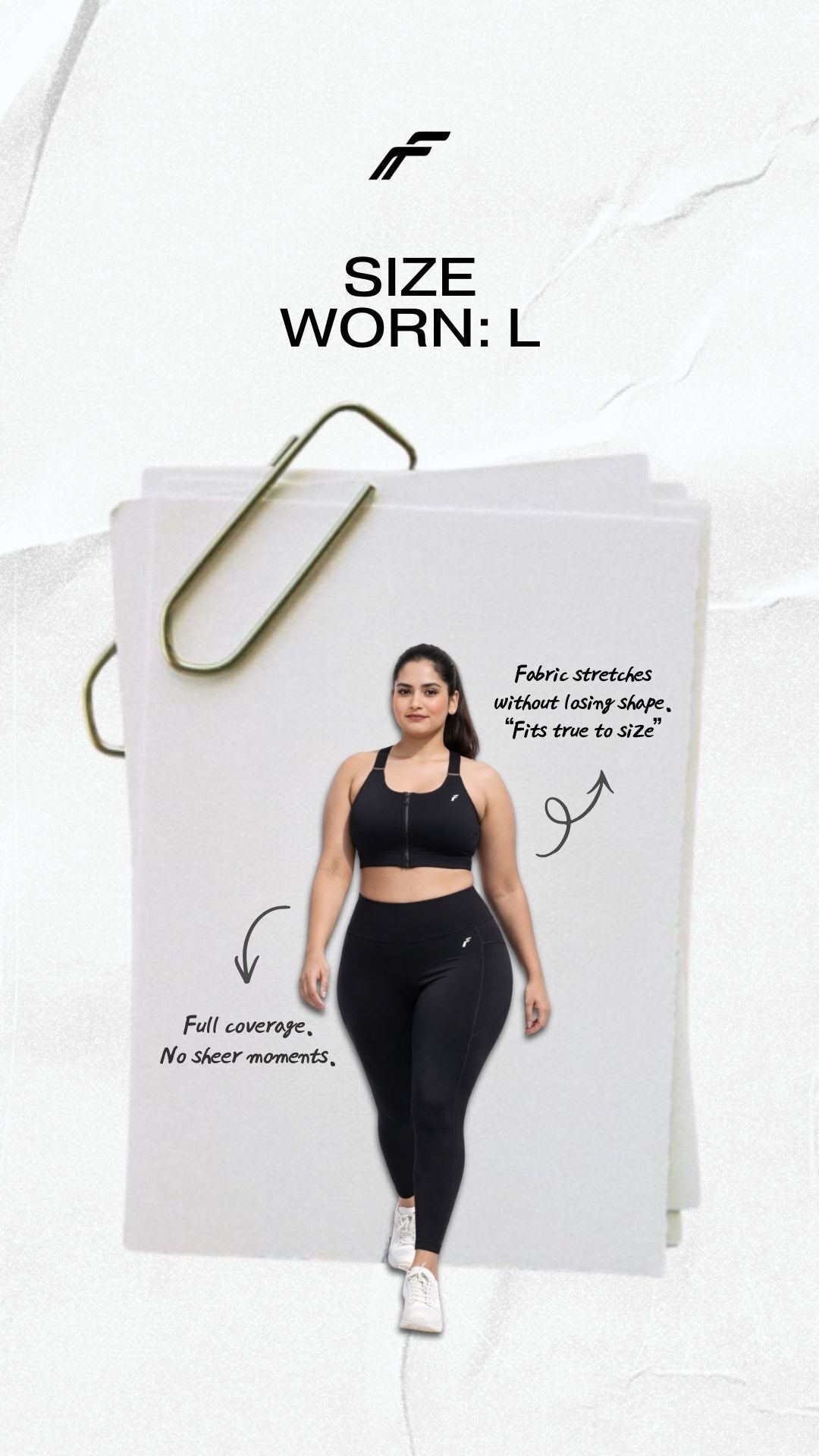 Midnight Black Versatile Sports Bra with Front Zipper, Full Coverage & Adjustable Straps