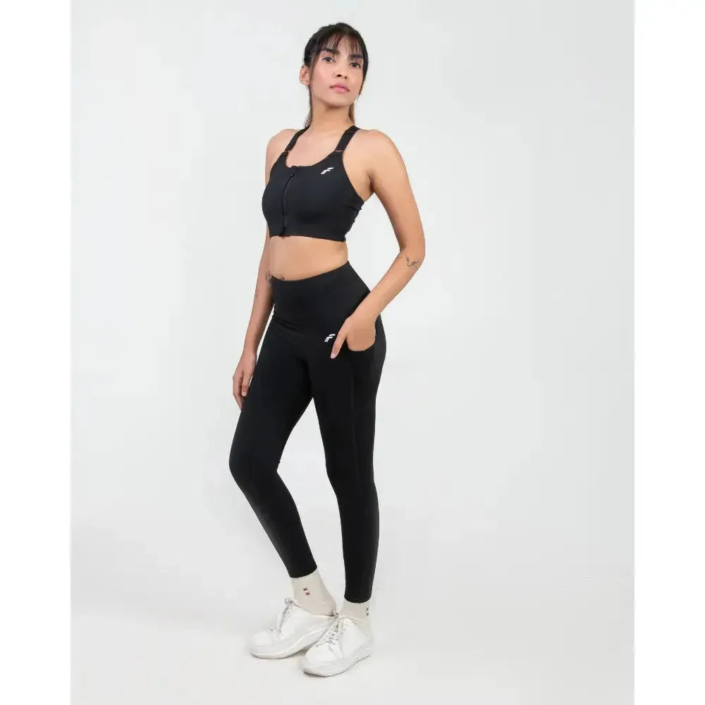 Midnight Black High Waisted Versatile Leggings with Pockets | Ultra - Soft, Squat - Proof & Anti - Camel Toe Design - felic