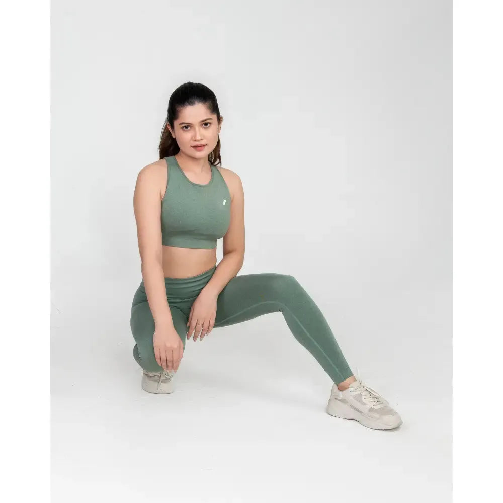 Mint Green High Waisted Seamless Leggings | Anti Camel Toe, Squat proof, Stretchy Supported Fit - felic