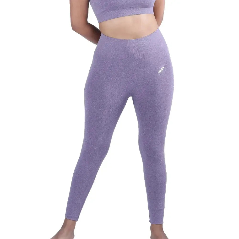 Muted Lavender High Waisted Seamless Leggings | Anti Camel Toe, Squat proof, Stretchy Supported Fit - felic