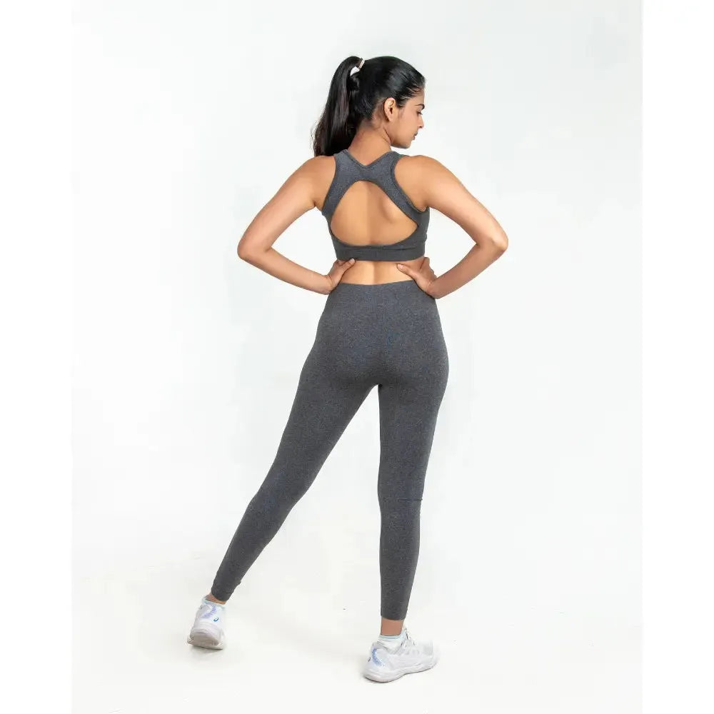 Space Grey High Waisted Seamless Leggings | Anti Camel Toe, Squat proof, Stretchy Supported Fit - felic