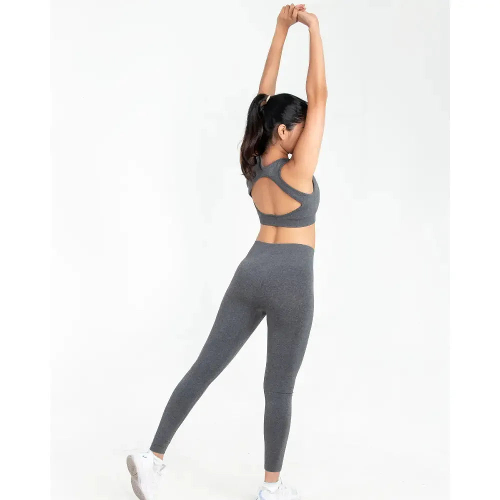 Space Grey High Waisted Seamless Leggings | Anti Camel Toe, Squat proof, Stretchy Supported Fit - felic
