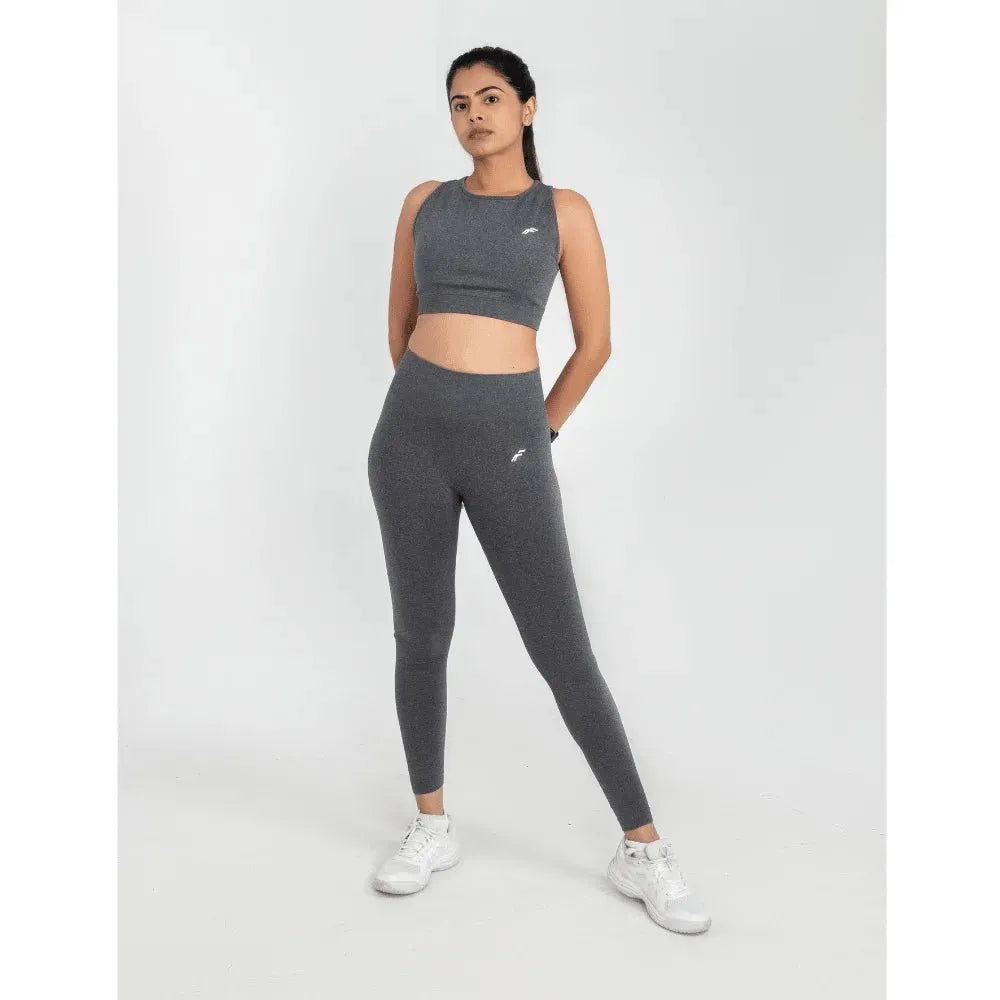 Space Grey High Waisted Seamless Leggings | Anti Camel Toe, Squat proof, Stretchy Supported Fit - felic